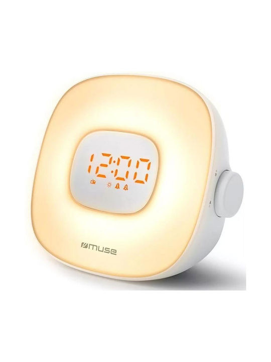 Muse Tisch-Digitaluhr mit Wecker & Radio Weiß ML-198 CR