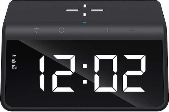 Havit Ceas De Masă Digital Led Din Plastic Cu Încărcare Wireless Negru
