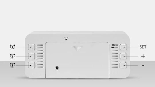 Tisch-Digitaluhr mit Wecker White 466127_w