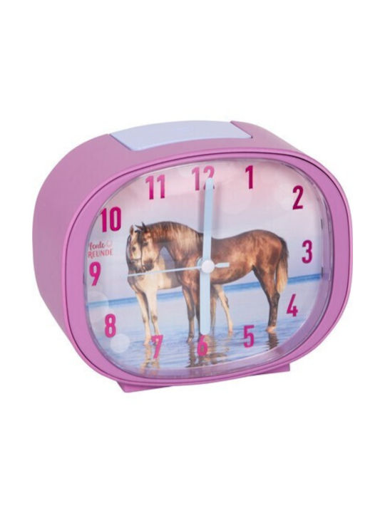 Die Spiegelburg Pferde Tischuhr mit Wecker Pink 16978