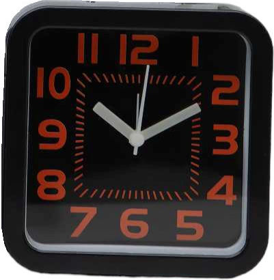 Tischuhr mit Zeigern Kunststoff mit Wecker Rote 000358_CLOCK_R