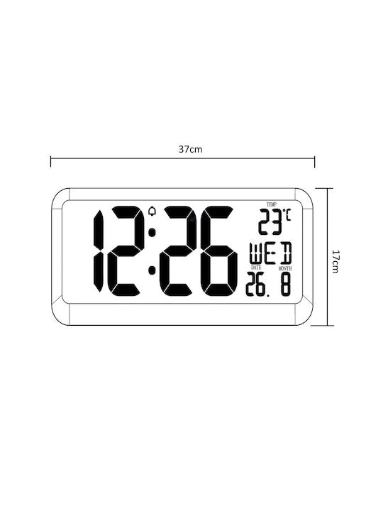 Green Blue Tisch-Digitaluhr mit Wecker Schwarz GB214