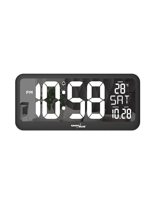 Green Blue Tisch-Digitaluhr mit Wecker Schwarz GB214