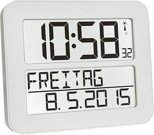 TFA Επιτραπέζιο Ψηφιακό Ρολόι Ασημί 60.4512.54