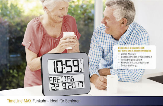 TFA Tischuhr Digital LCD Kunststoff Silber 60.4512.54
