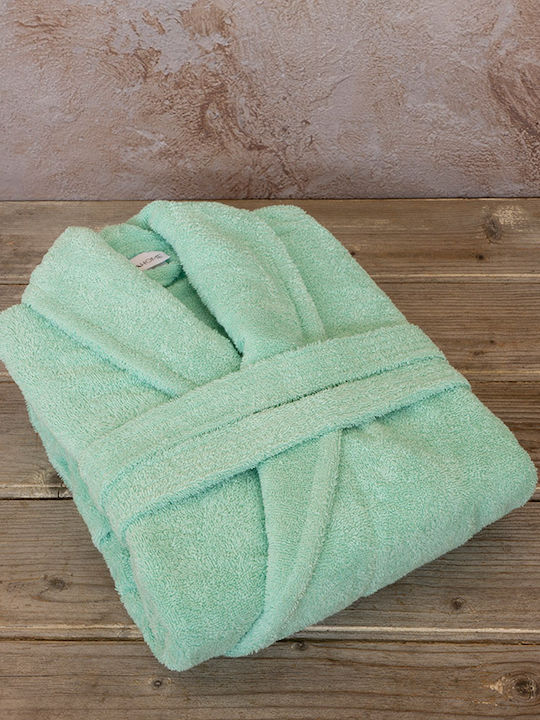 Nima Asana Bathrobe with Collar Aquamarine 450gr/m²