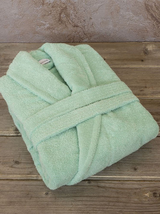 Nima Asana Bathrobe with Collar Aquamarine 450gr/m²