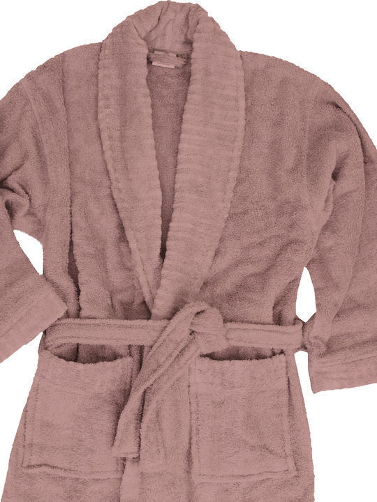 Anna Riska Spa Bathrobe with Collar 05 Blush Pink 550gr/m² 419624