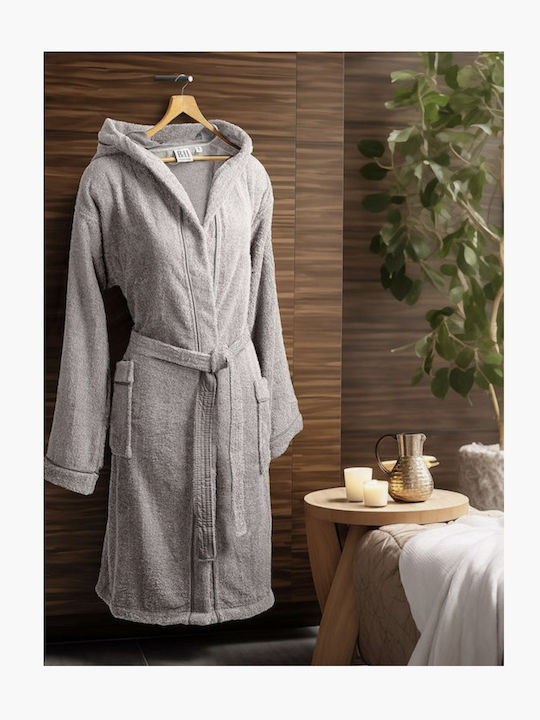 Beauty Home Hooded Beige Bathrobe