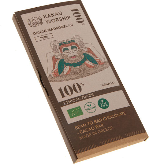 Kakau Worship Madagascar Collection Organic Chocolate Dark Vegan with 100% Cocoa Gluten-Free 75gr
