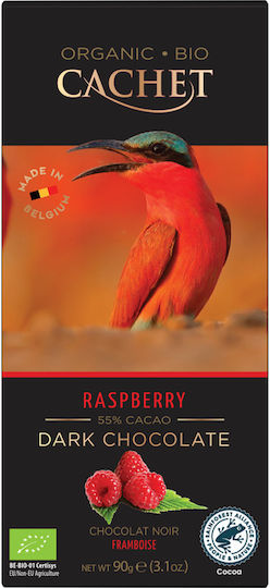 Cachet Organic Chocolate Dark with Raspberry with 57% Cocoa 100gr