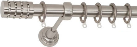 Import Hellas Extendable Metallic Curtain Pole No2 Single Φ25mm 140-250cm Nickel Matte