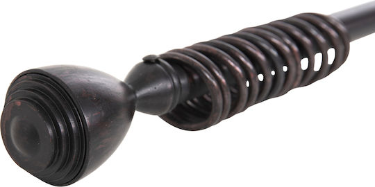 Sidirela Extendable Metallic Curtain Pole Single Φ19mm 110-210cm Black