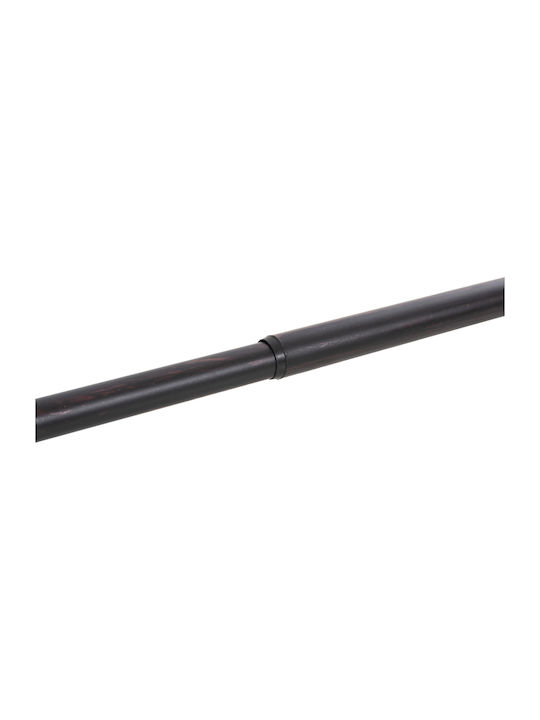 Sidirela Extendable Metallic Curtain Pole Single Φ19mm 110-210cm Black