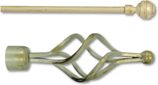 TnS Extendable Metallic Single Curtain Pole 120-210cm White/Gold 09-950-0447 TnS Extendable Metallic Single Curtain Pole 120-210cm White/Gold 09-950-0447