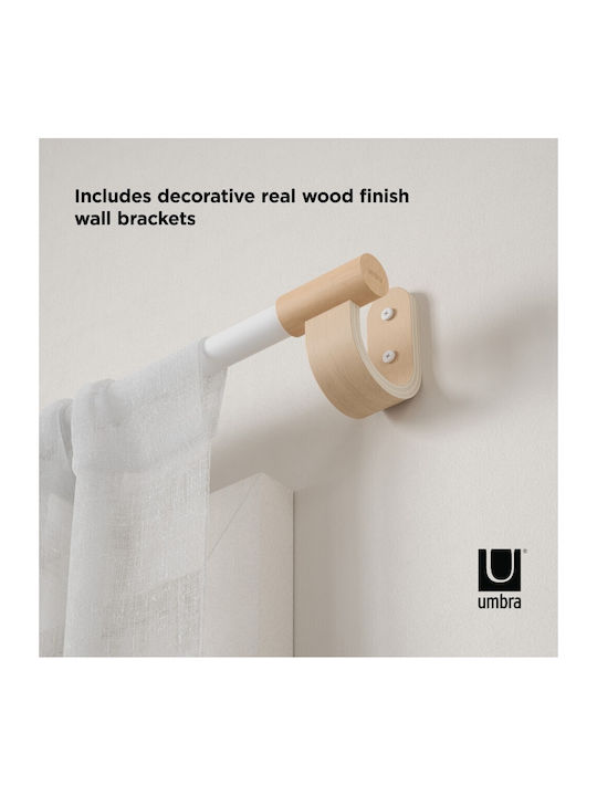 Umbra Extendable Metallic Curtain Pole Bellwood Single Diameter 25mm Length 107-305cm
