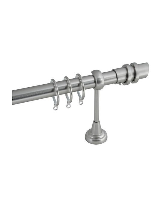 Frans Extendable Metallic Curtain Pole A1 Single Φ25mm 140-250cm Nickel Matte
