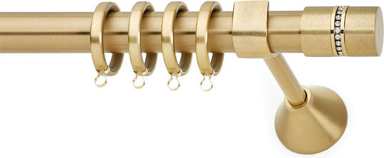 Anartisi Metallisch Vorhangstange S10 Einfach Φ25mm 160cm Nikel Satin / Swarovski crystal