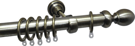 Import Hellas Extendable Metallic Curtain Pole Νο6 Single Φ25mm 140-250cm Oxide