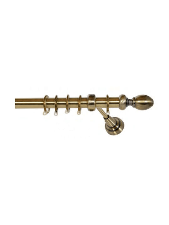 Import Hellas Ausziehbar Metallisch Vorhangstange Νο6 Einfach Φ25mm 140-250cm Oxide