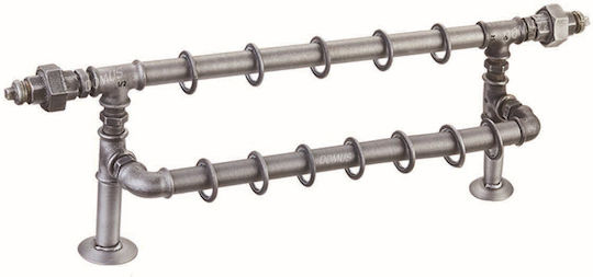 Enis by Domus Metallic Curtain Pole Racor Double with Rod Φ25mm 160cm Industrial