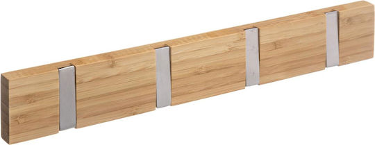 5Five Metal Wall Hanger 4 Hooks Brown 40x6x6cm