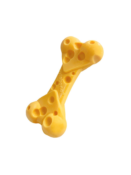 Nylabone Dura Πλαστικό Παιχνίδι Κόκκαλο Σκύλου Μασητικό με Γεύση Τυρί Large Κίτρινο 1τμχ