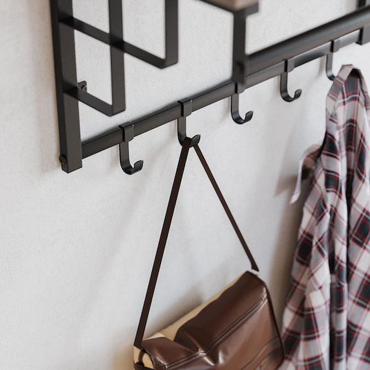 Vasagle Metal Wall Hanger 5 Hooks Gray 66x30x27cm