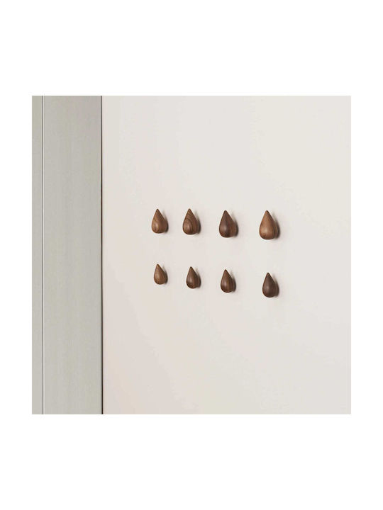Normann Copenhagen Κρεμάστρα Τοίχου Dropit Ξύλινη Καφέ 7.7x5x8cm 2τμχ