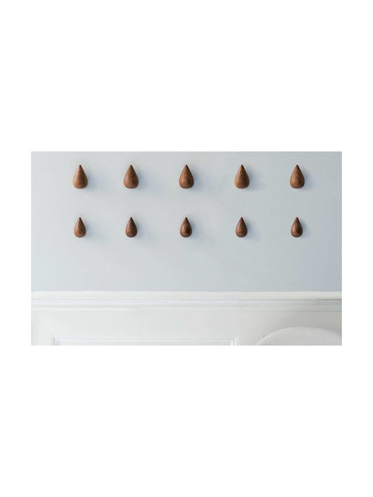 Normann Copenhagen Κρεμάστρα Τοίχου Dropit Ξύλινη Καφέ 7.7x5x8cm 2τμχ