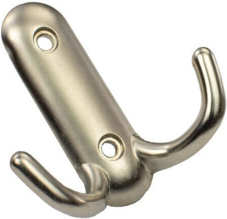 Viobrass Metal Wall Hanger With 2 Hooks Silver 5.8x5.9x5.8cm