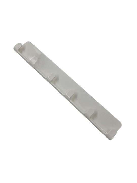 Tpster Wall Hanger Plastic 6 Hooks White 34x5cm