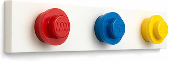 LEGO Wandhalterung Kunststoff 3 Haken Weiße 33x6.5cm