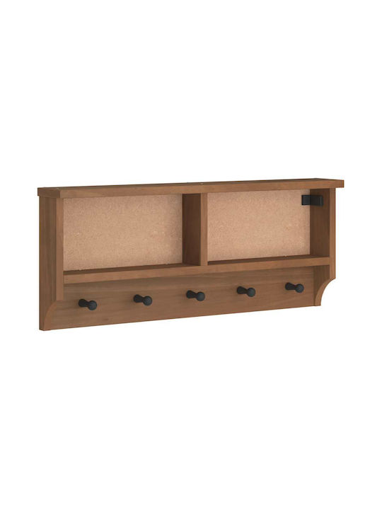 vidaXL Κρεμάστρα Τοίχου Ξύλινη 6 Θέσεων Καφέ 87x35x12cm