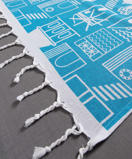 Silk Fashion Beach Towel Turquoise 180x90cm.