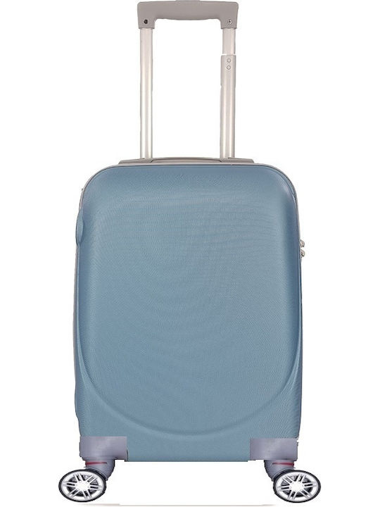 Ormi Cabin Hard Light Blue Travel Suitcase with 4 Wheels Height 52cm