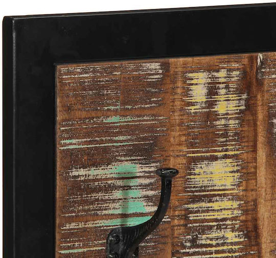 vidaXL Wooden Wall Hanger 6 Hooks Multicolour 40x2cm