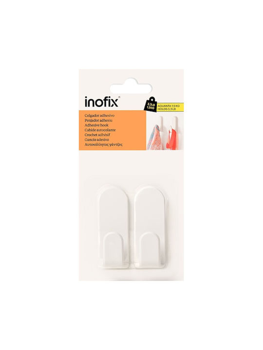 Inofix Стенна Закачалка Пластмасова Бяла 6.5x2.5x2.5см