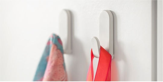 Inofix Wall Hanger Plastic White 6.5x2.5x2.5cm