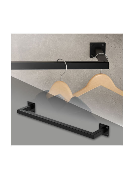 ML-Design Метална Черна Стенна Закачалка 12x60см