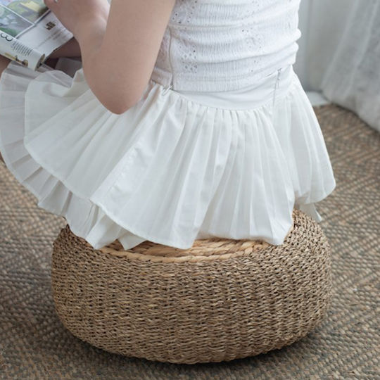Bean Bag Chair Stool Waterproof Beige 41x41x15cm