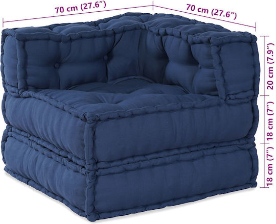 Bean Bag Sofa Poof Blue 70x70x54cm