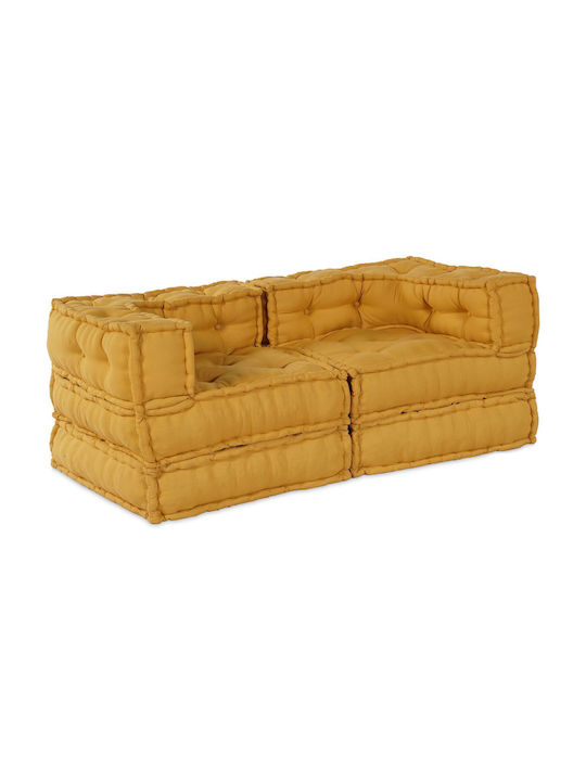 Bean Bag Sofa Poof Yellow 70x70x54cm