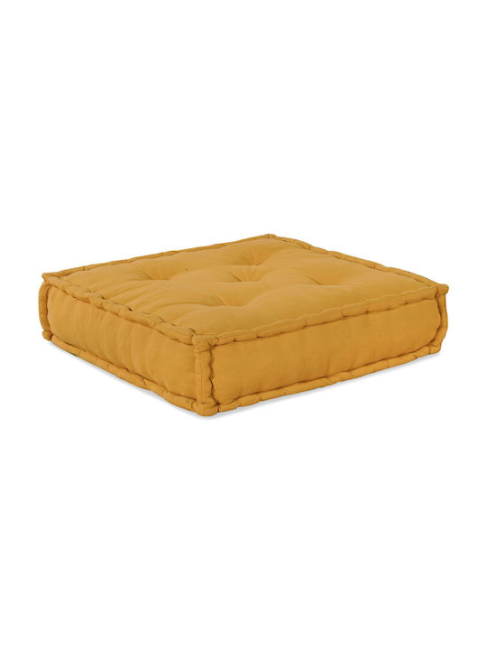 Bean Bag Sofa Poof Yellow 70x70x54cm
