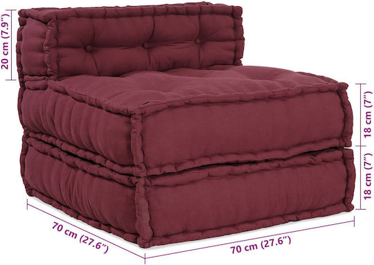 vidaXL Waterproof Burgundy Bean Bag Chair 70x70x54cm