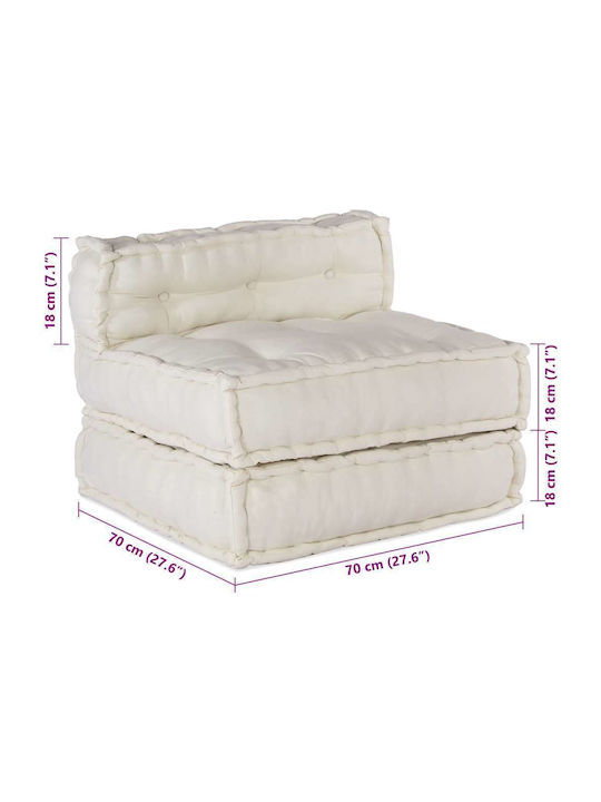 Puf Bolster Cremă 70x70x54cm