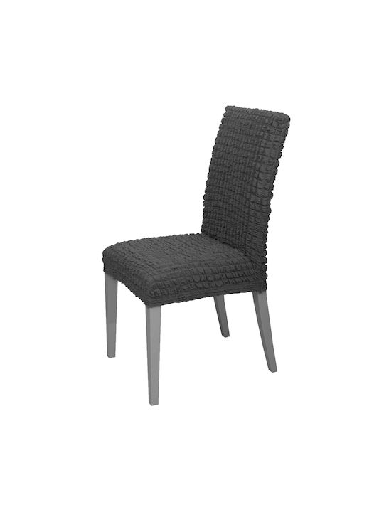 Elastic Cover for Chair with Ruffles and Back Dark grey 1pcs CHAIR-XB-TMX-DARK GREY