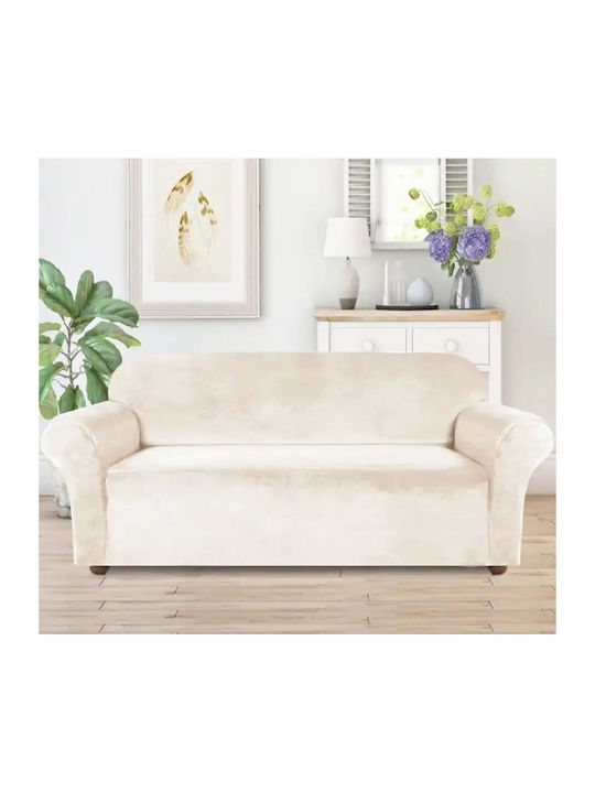 Elastic Cover for Three Seater Sofa Beige - Beige 190x230cm 1pcs DA70A