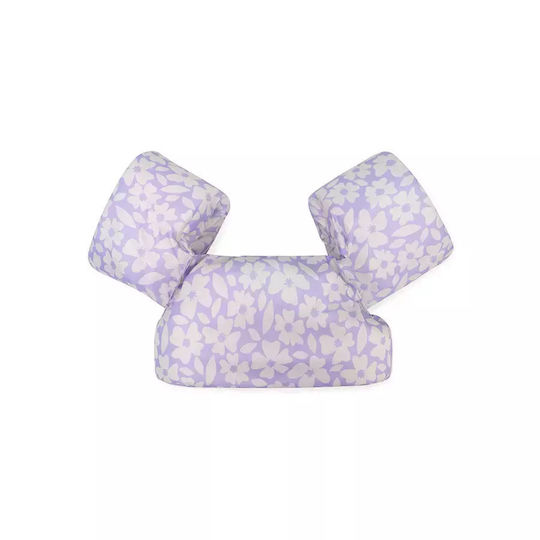 Swim Essentials Armbands Extra Chest Support Kids Weight 15-30 kg "Purple Flowers"