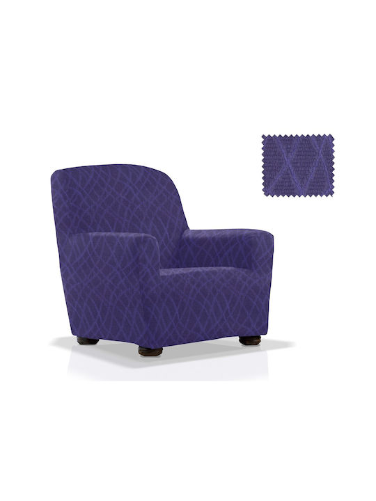 Mc Decor Waves Elastic Cover for Three Seater Sofa Blue 170εκ. 1pcs MCL.EL.WAVES.TR-MPLE